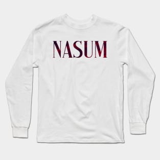 Nasum - Simple Typography Style Long Sleeve T-Shirt